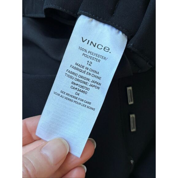 NWT VINCE Wide Leg beltedTrouser in black, Sz 12 $385 E1 - Picture 5 of 9